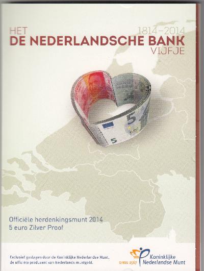 Beschrijving: 5 Euro NEDERLANDSCHE BANK ORIGIN.PACKACE